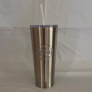 New Starbucks Metallic Tumbler with Clear Straw